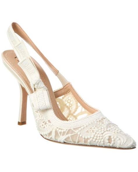 white dior slingback heels|More.